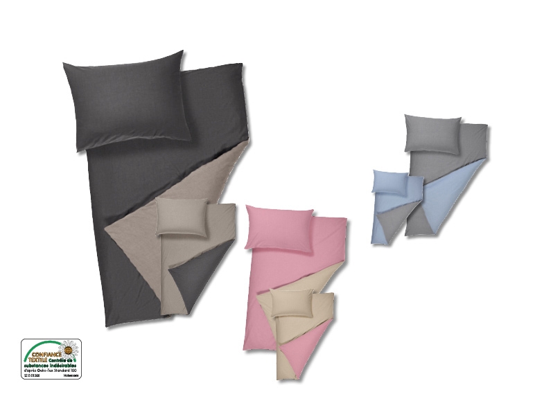Parure de lit double face en coton Chambray