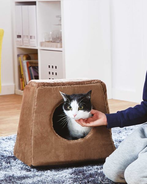 Pet Collection Brown Cat Cave & Bed