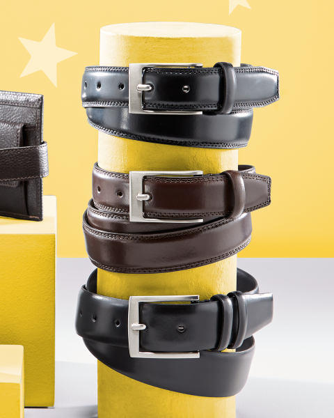 Avenue Premium Black Leather Belt
