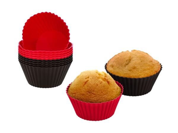 Silvercrest Red & Black Silicone Cupcake Cases - 12 Pack