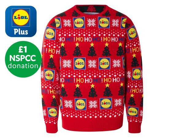 Livergy Men's Lidl Red Christmas Jumper