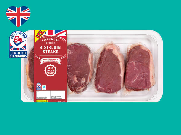 Birchwood 4 British Beef 30-Day Matured Sirloin Steaks
