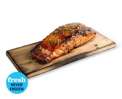 Fresh Maui Pineapple Atlantic Salmon on a Cedar Plank