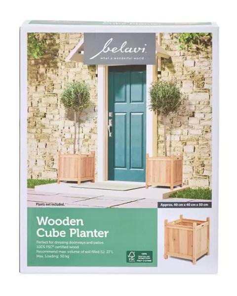 Wooden Cube Planter
