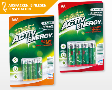 ACTIV ENERGY(R) Ready-to-use Akkus