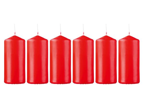 Christmas Pillar Candles, 2, 4 or 6 pieces