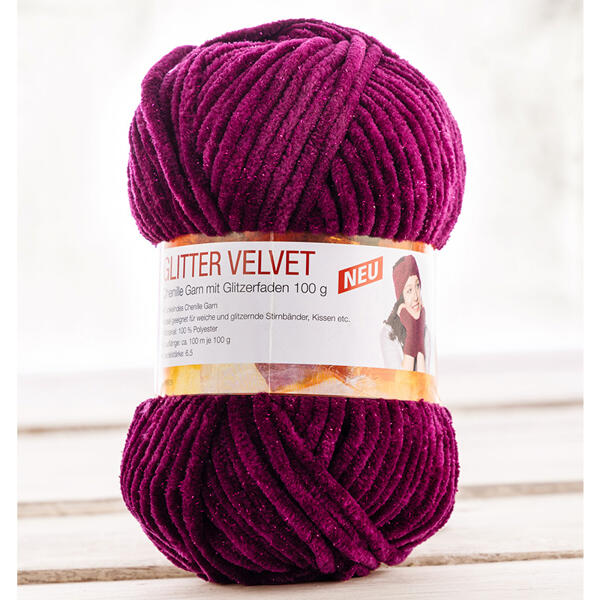Chenille Garn mit Glitzerfaden "Glitter Velvet"