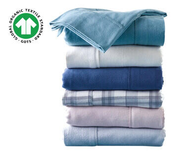 Organic Cotton Flannelette Fitted Sheet Set - Queen size