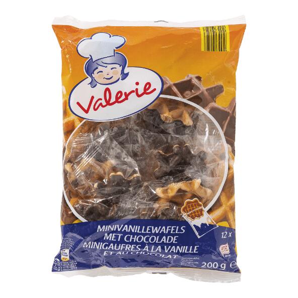 Minivanillewafels met chocolade, 12 st.