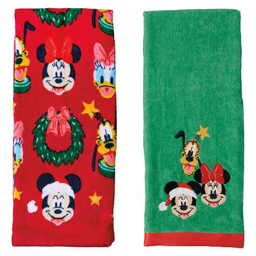 2 Pack Holiday Hand Towels - Noel Wreaths
