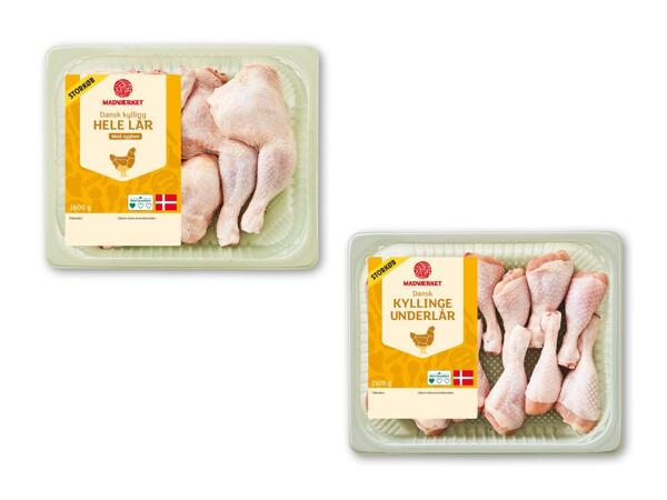 MADVÆRKET Kyllingeunderlår eller hele lår med ryg