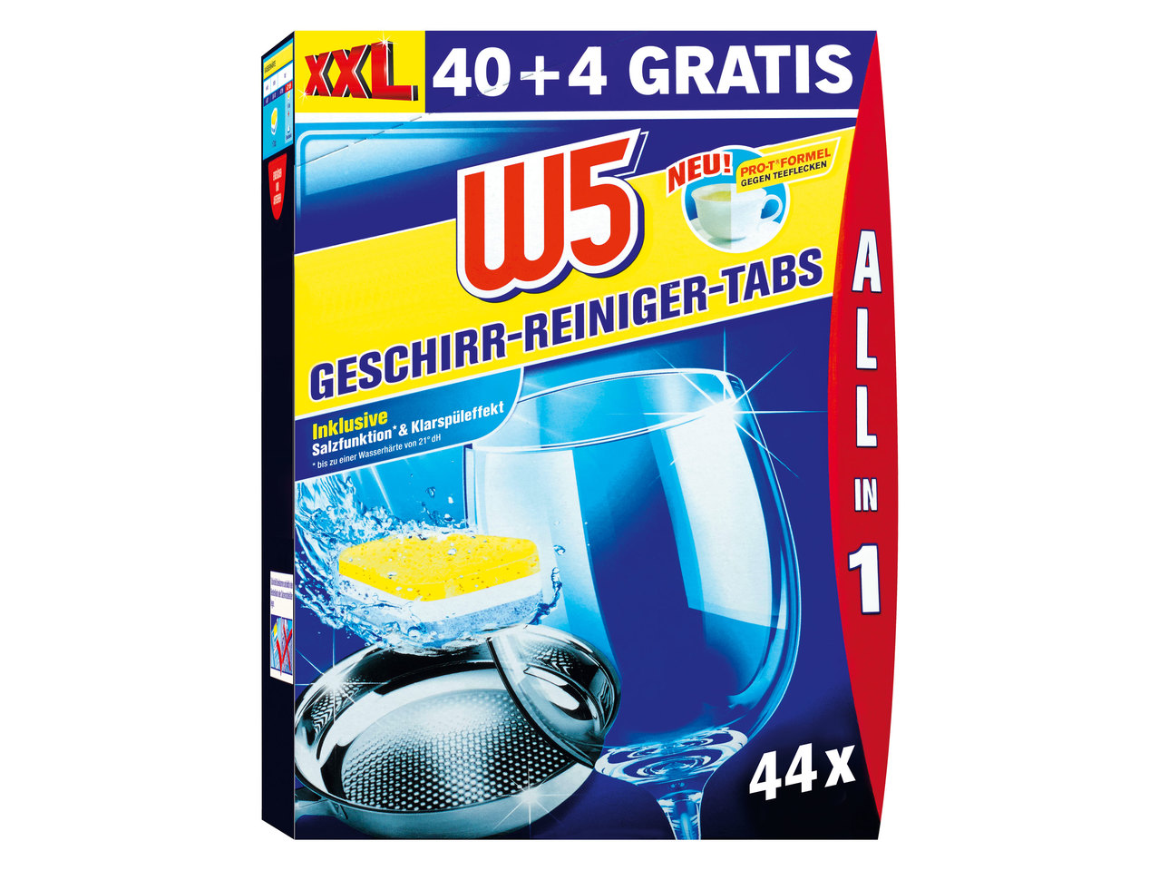 W5 Geschirrspültabs 40+4 Tabs gratis