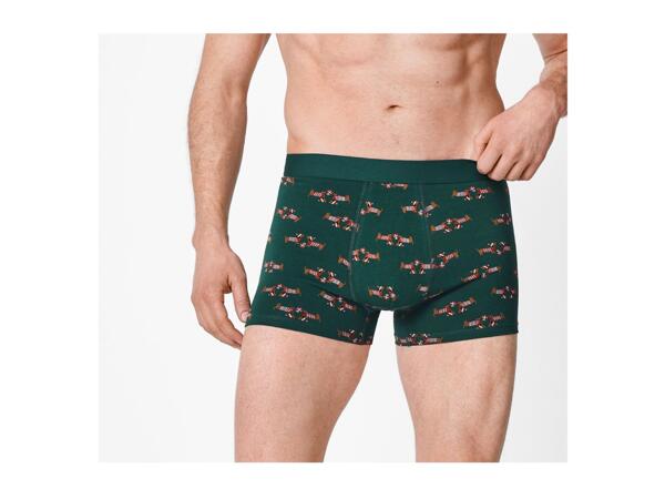 Esmara Men Men's Green & Black Christmas Boxers - 3 Pack