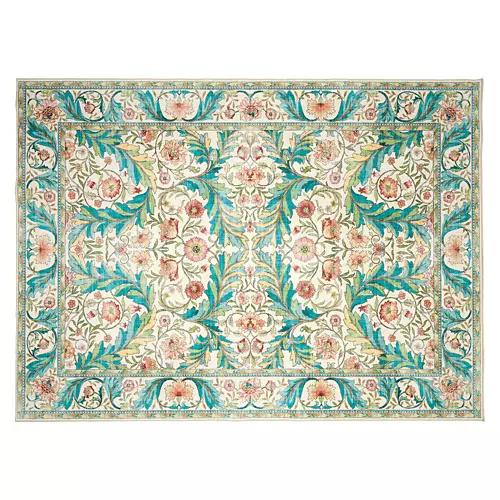 6' X 9' Crystal Print Area Rug - Ivory & Green Floral