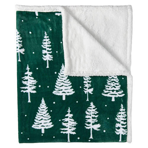 50"x 70" Soft Plush Holiday Pet Throw - Trees