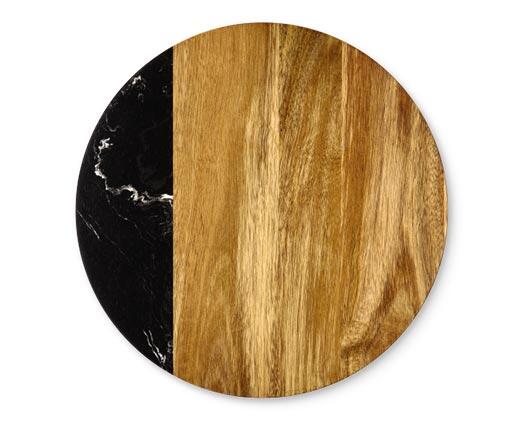 Crofton 
 Acacia Wood and Marble Lazy Susan