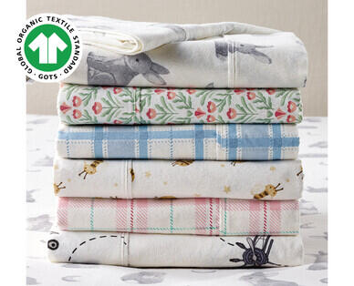 Organic Cotton Flannelette Fitted Sheet Set - King Single Size