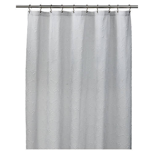 72" x 72" Luxury Shower Curtain - Gray Embossed Flower