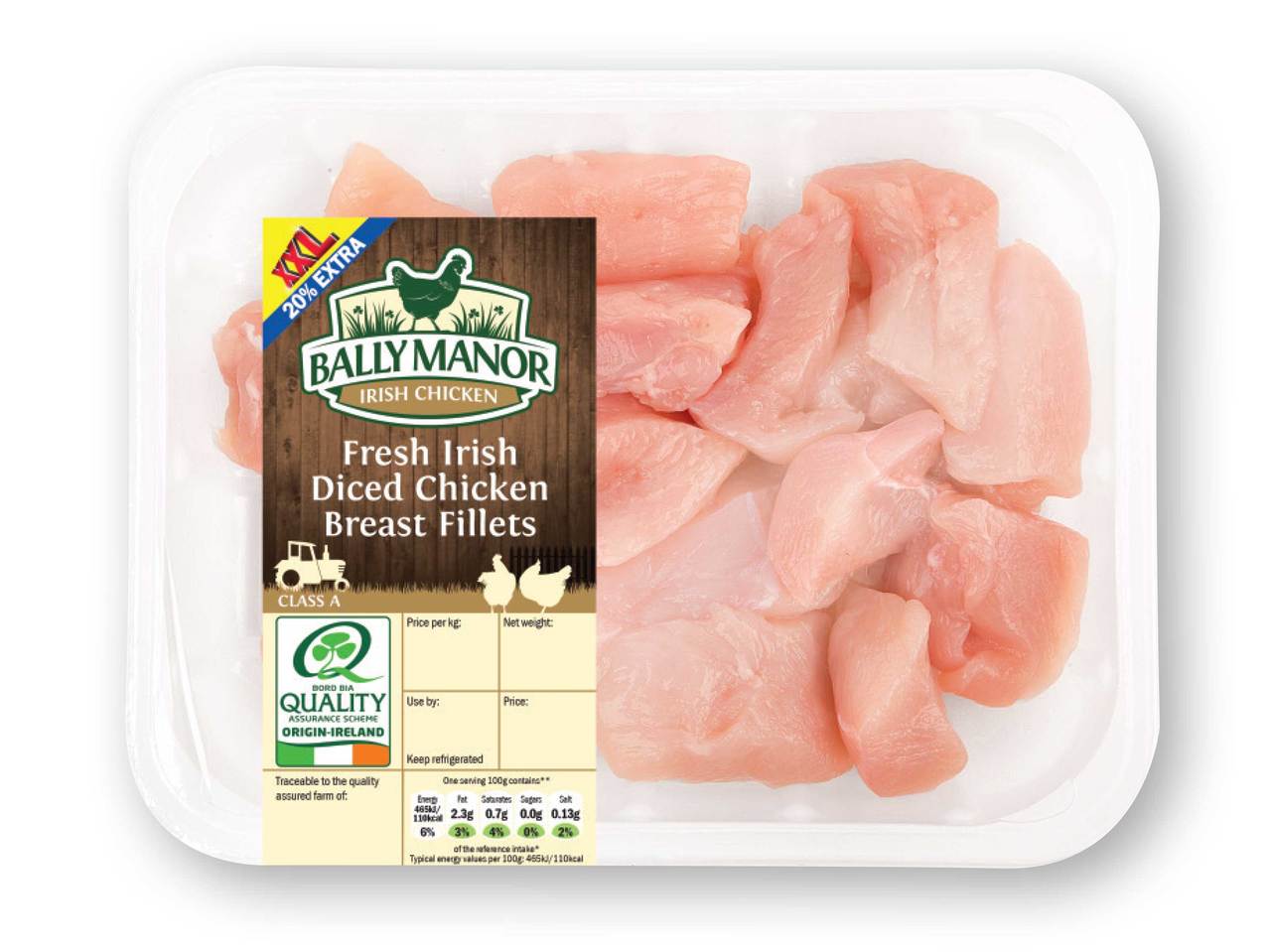 BALLY MANOR(R) Fresh Irish Diced Chicken Breast Fillets