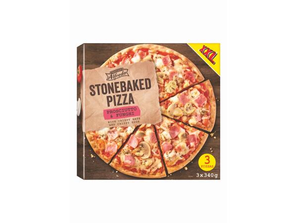 Pizza with Ham and Mushrooms