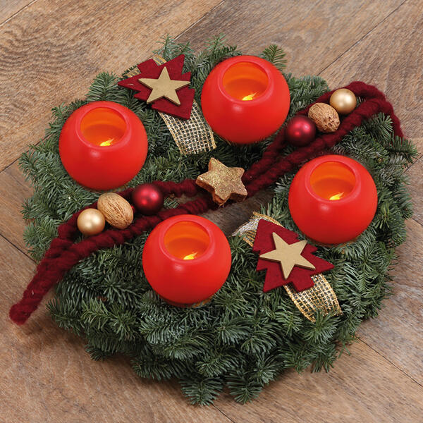 LED-Echtwachs-Adventskerzen 4er-Set