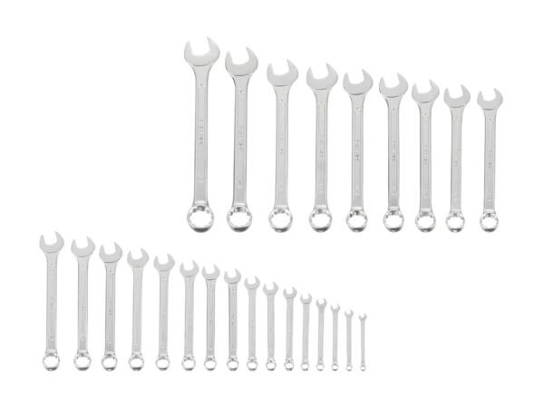 Set de clés plates et à cliquet, 25 pièces
