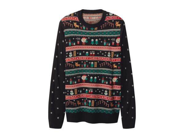 Esmara Men Men's Black Christmas Jumper