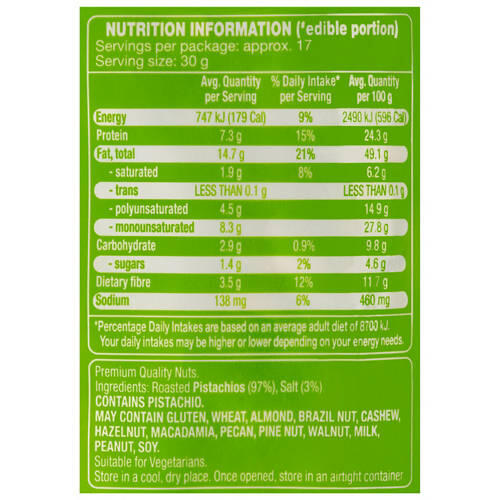 Pistachios Roasted & Salted 1kg