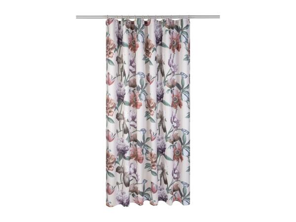 Livarno Home White Patterned Shower Curtain