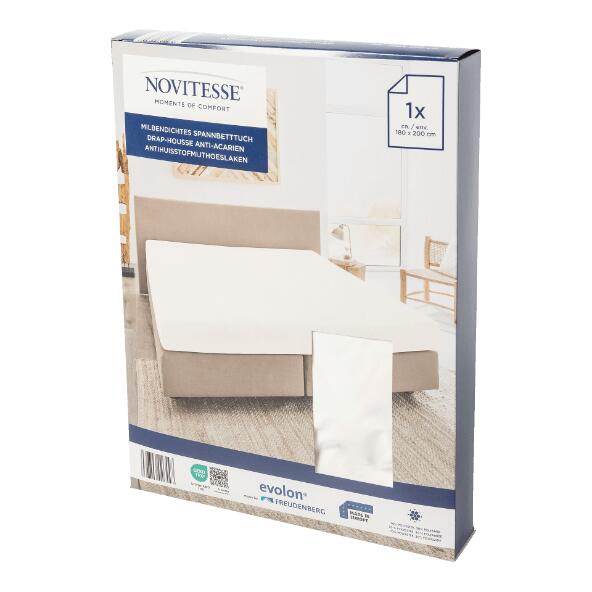 NOVITESSE(R) 				Milbendichtes Spanbetttuch, 2 Pers.
