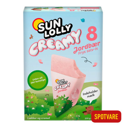 SUN LOLLY 
Creamy jordbær