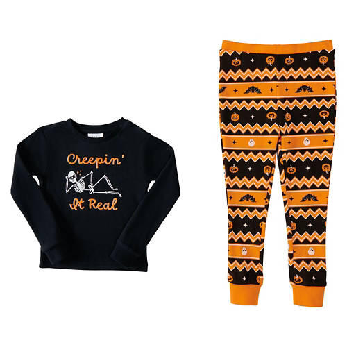Children's Halloween Pajama Set - Black & Orange, XS