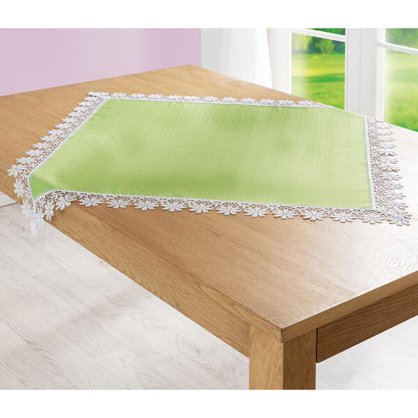 Tischwäsche mit Spitze und Leinenstruktur