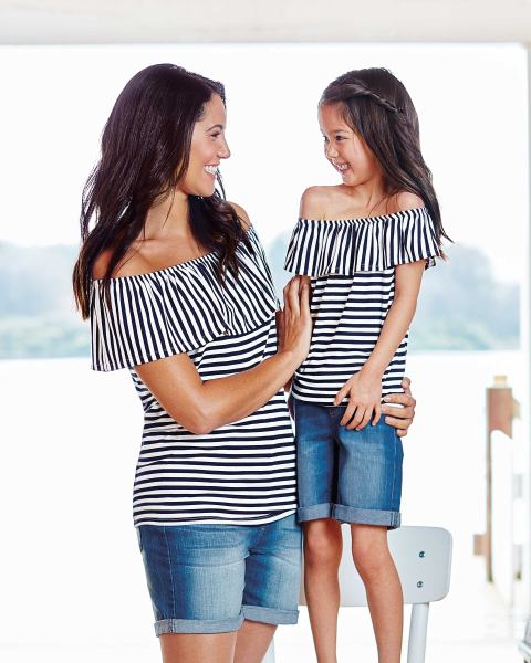 Avenue Ladies Stripe Bardot Top