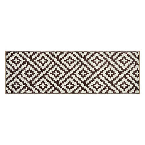 2' x 6' Reversible Indoor/Outdoor Runner - Brown/Beige Diamond