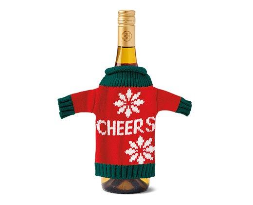 Merry Moments Ugly Sweater Wine Bottle Cover