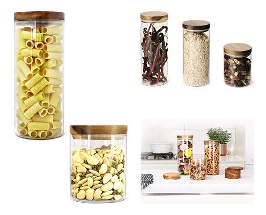 Crofton
6-Piece Glass Canister Set with Acacia Wood Lids