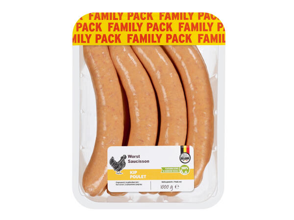 Saucisses de poulet juteuses