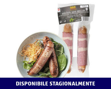 BBQ 
 SALSICCE DI POLLAME E FORMAGGIO