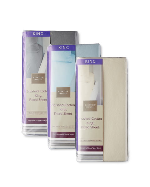 King Brushed Cotton Fitted Sheet