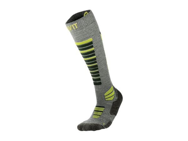 CRIVIT Kids' Grey & Yellow Winter Sports Socks - 1 Pair