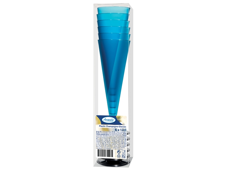 6 Disposable Champagne Glasses