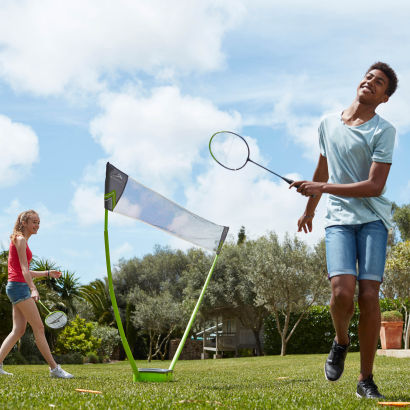 Badmintonsæt med netholder