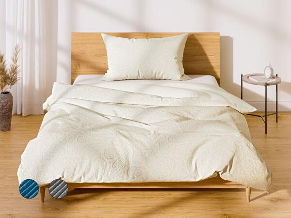 Coordinato letto reversibile in tessuto felpato