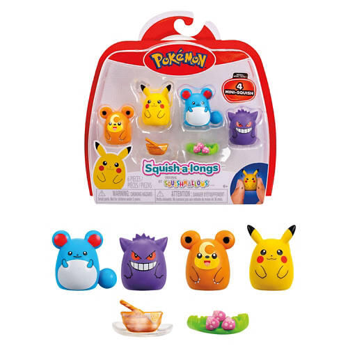 6 Pack Mini Pokémon Squish-A-Longs Set