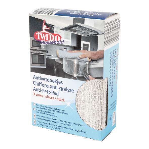 TWIDO HOUSEHOLD(R) 				Chiffons antigraisse, 3 pcs