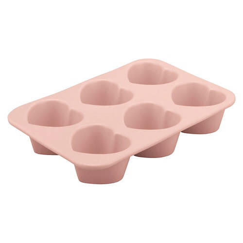 Valentine's Day Scalloped Ceramic Bakeware - Muffin Tin, Pink