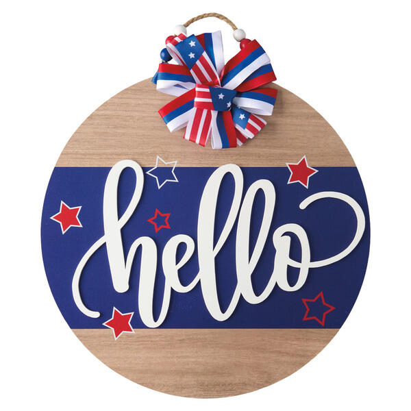 Kirkton House Red White and Blue Welcome Circle Sign