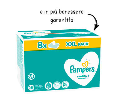 PAMPERS(R) SALVIETTINE UMIDIFICATE SENSITIVE