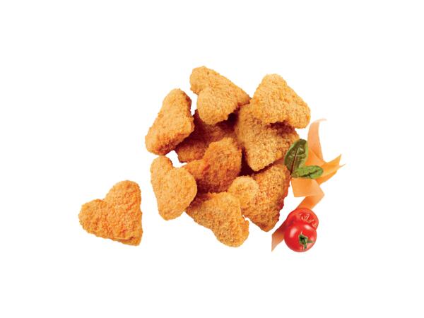 Breaded ham hearts